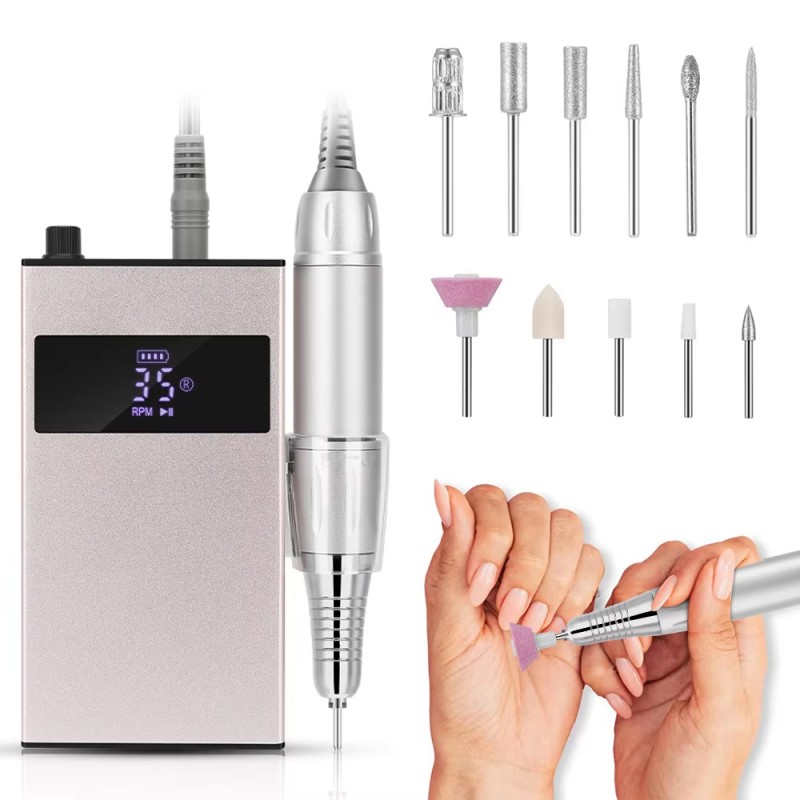 Madala müratasemega kaasaskantav küünepuurikomplekt